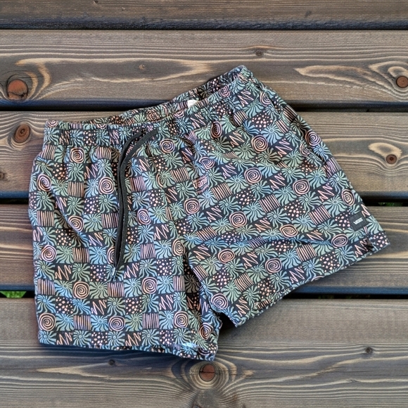 Vans Other - Vans Geometric Pattern Cargo Shorts Drawstring Pockets Logo Black Pink Green XL